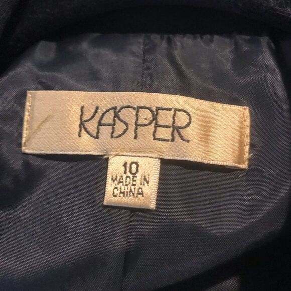 Kasper Skirt Suit Women's Size 10 Black 2-Piece Set Blazer & Skirt Waist Beading - Picture 8 of 9